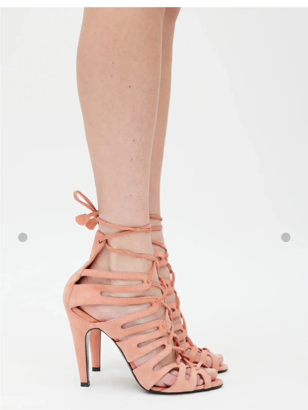 Hermes Impulsion Strappy Gladiator Pink Suede Sandals